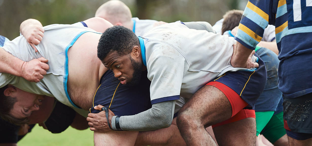 A rugby scrum