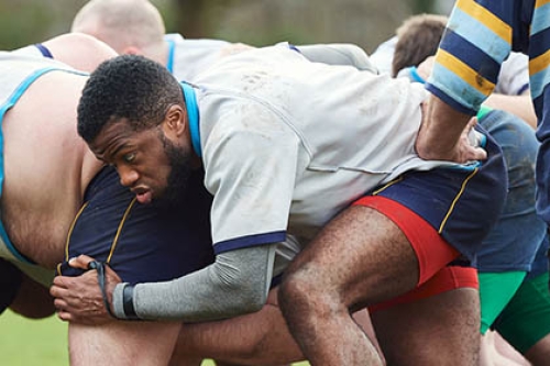 A rugby scrum