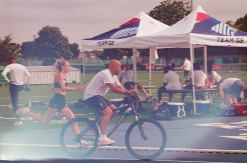 Athlete Jemma Reekie training alongside coach Jon Bigg during the 2024 Paris Olympic Games.