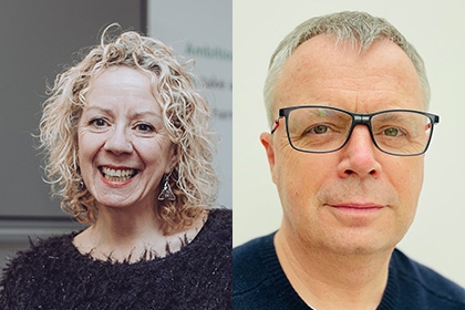 Headshots of Jill Baker, of the Lloyds Bank Foundation, and Michael Little, founder of Ratio.