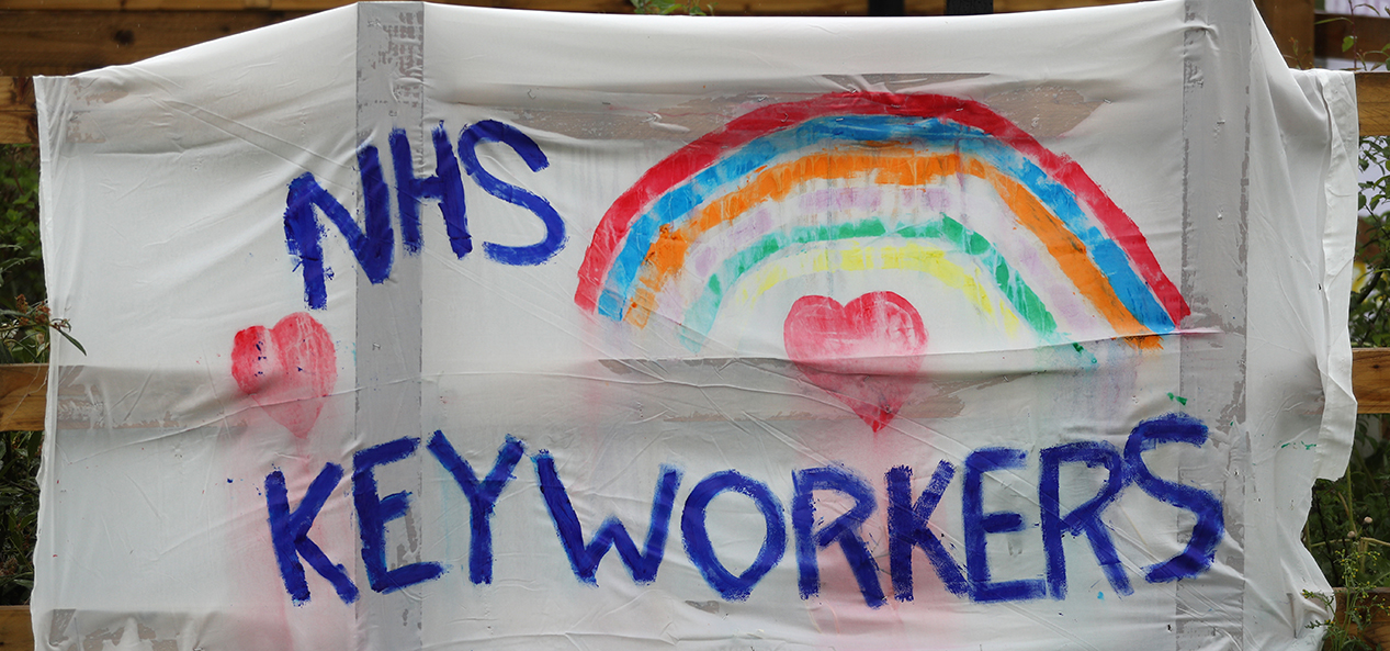 A banner dedicated to the nation's key workers