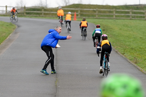 An outdoors youth cycling session at Lea Valley