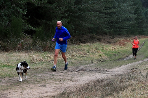 Runners exercise during the national lockdown