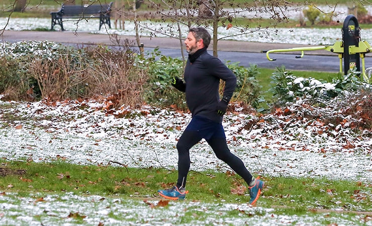 A man running in the park