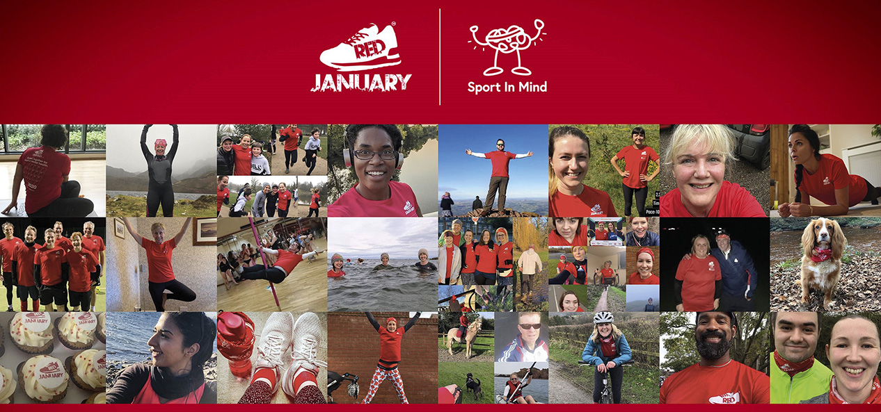 RED January promotional images showing people being physically active