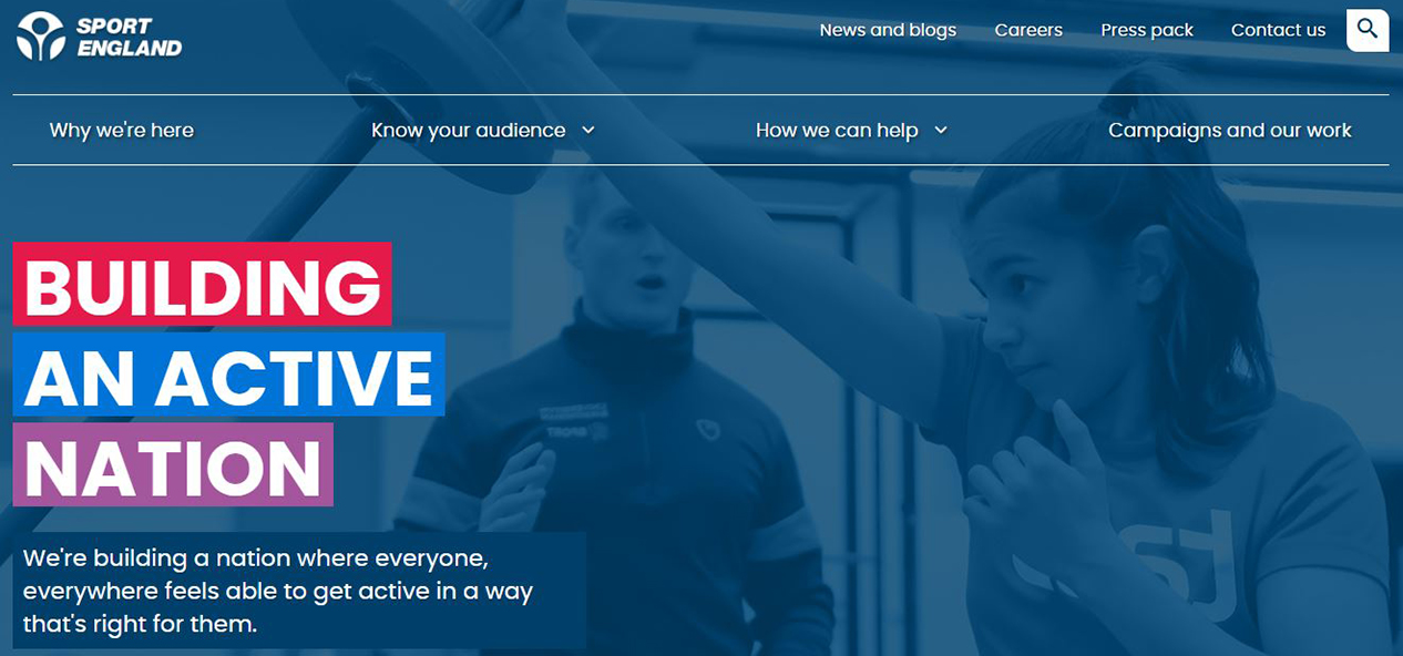 Sport England homepage