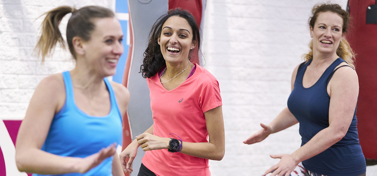 Women enjoying working out togther