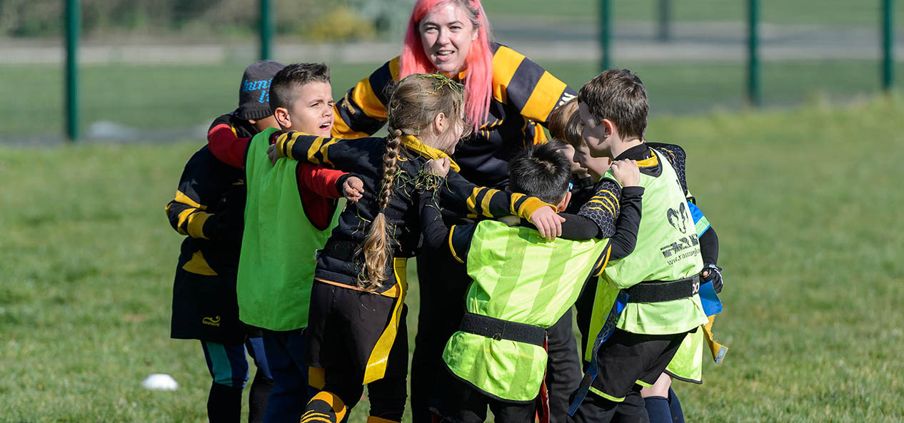 A team huddle before the game