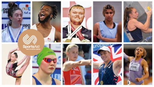 A collage of the ten SportsAid One-to-Watch award nominees for 2022