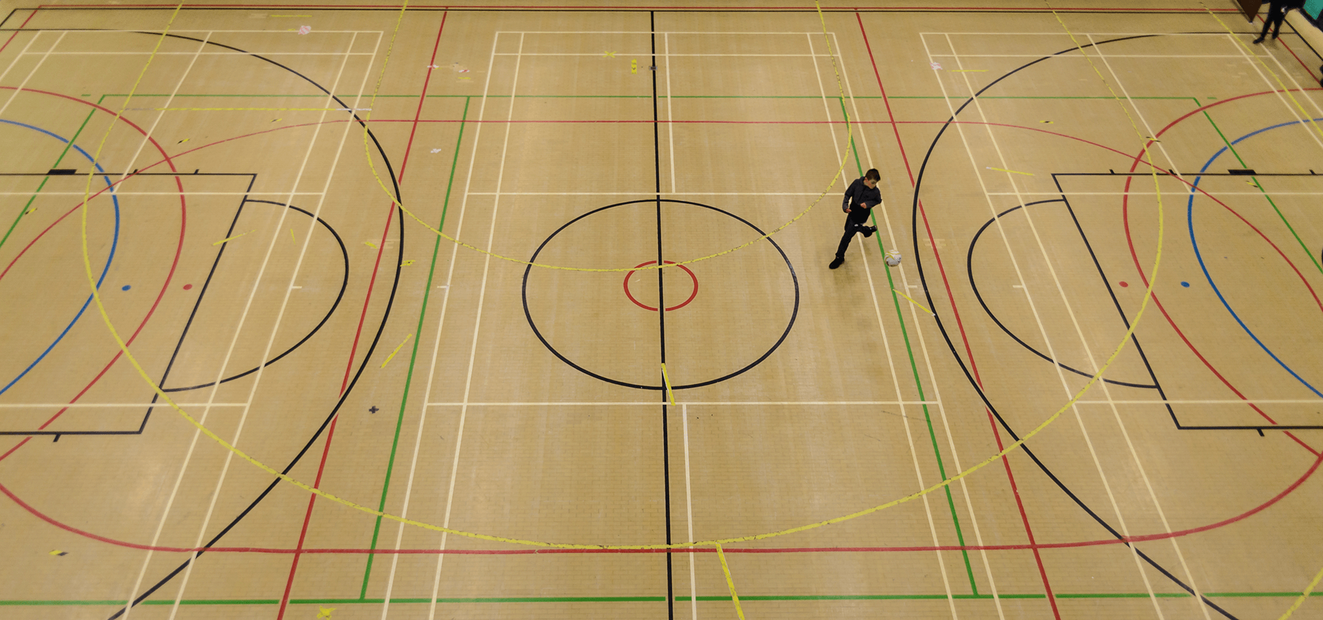 Birds eye view of sports hall