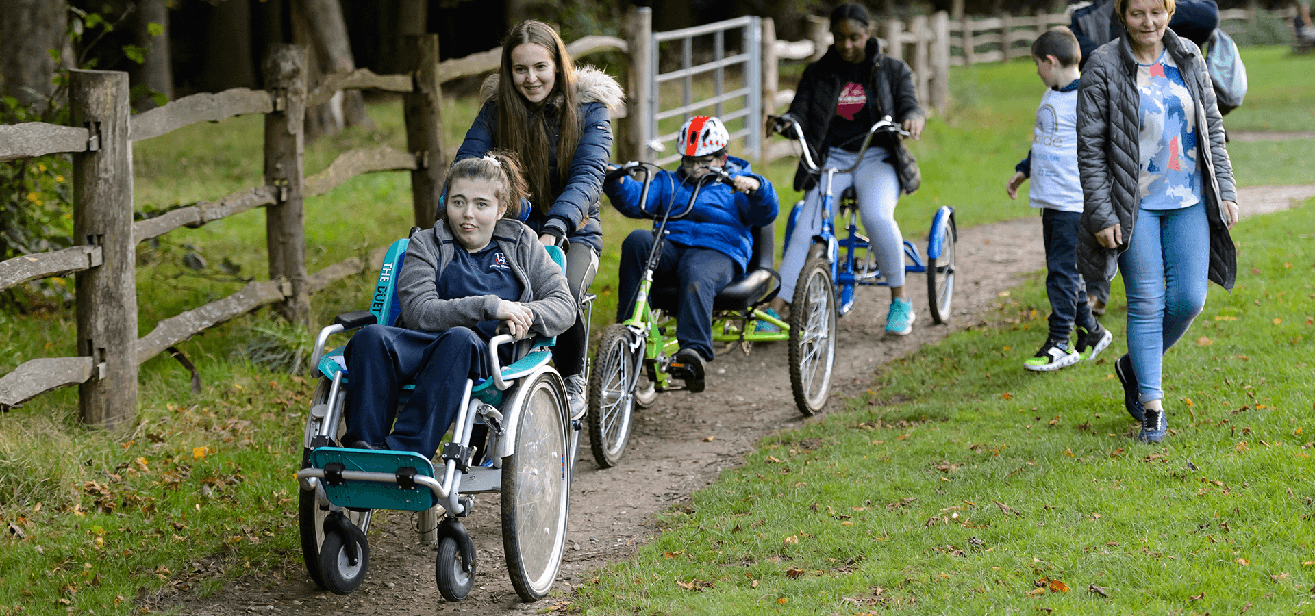 Disabled children being active outdoors