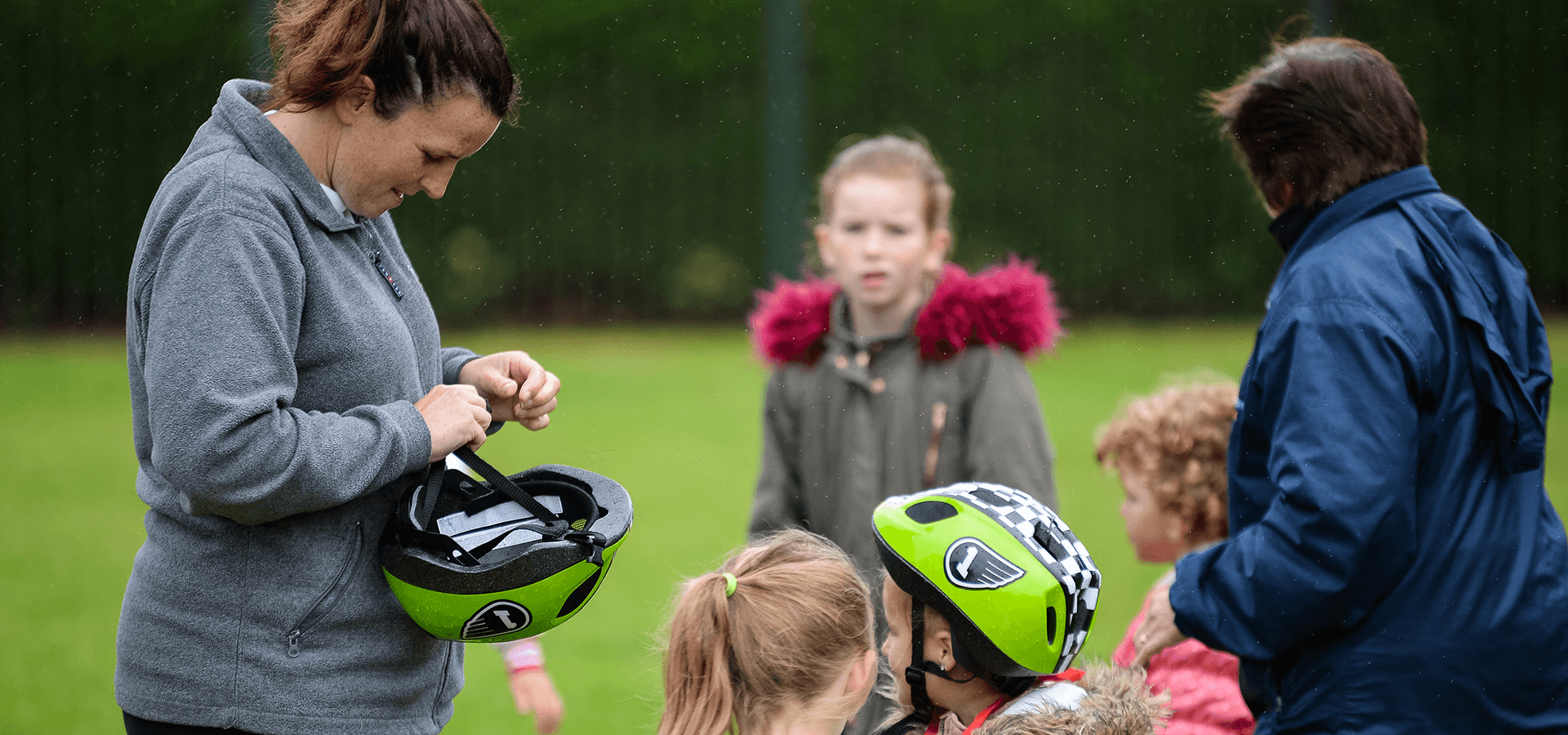 Safeguarding helping with bike helmet